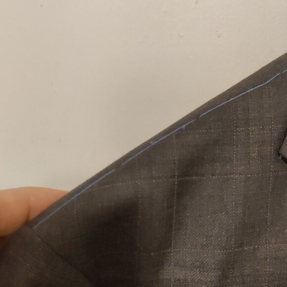 Strong Suit 38S 31w charcoal plaid slim fit tailored soft tailoring 100% wool - Picture 9 of 13